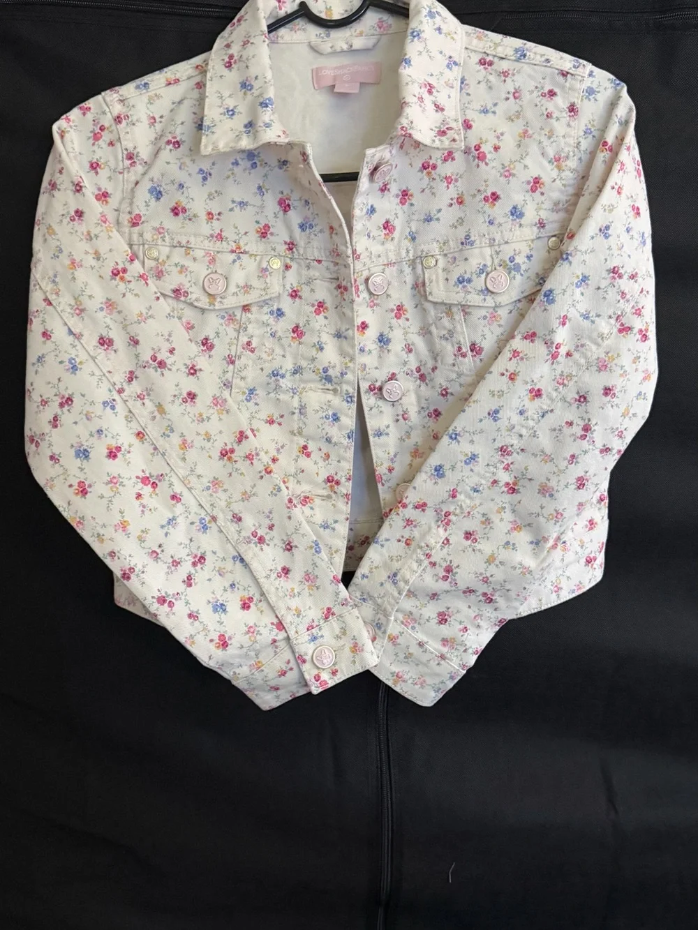 LoveShackFancy Girls' Grace Sunrise Patchwork Denim Jacket